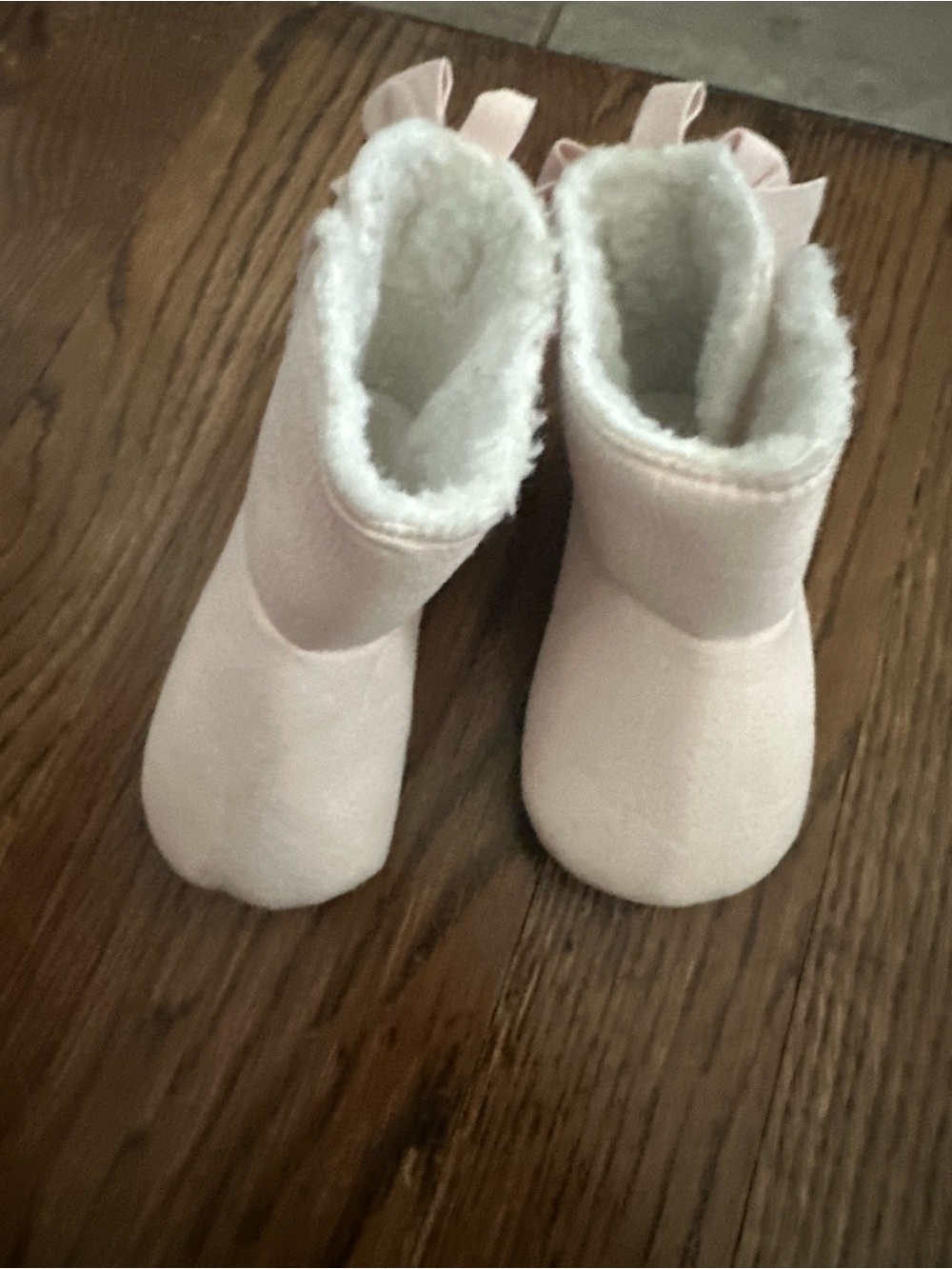 Gerber Pale Pink Plush-Lined Baby Booties